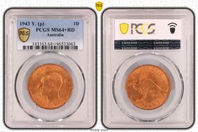 1943 Y. (p) 1D MS64+ RD