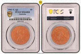 1963 Y. (p) 1D KM-56 MS64RB