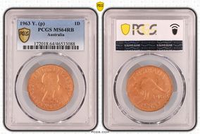 1963 Y. (p) 1D KM-56 MS64RB