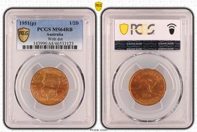 1951(p) 1/2D KM-42  w/ Dot MS64RB