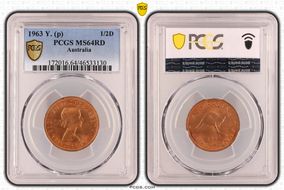 1963 Y. (p) 1/2D MS64RD