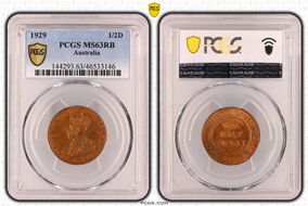 1929 1/2D KM-22 MS63RB