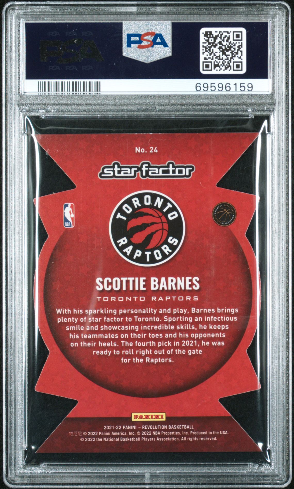 2021 Panini Revolution Star Factor Scottie Barnes #24 (Star Factor) Nm 7 back