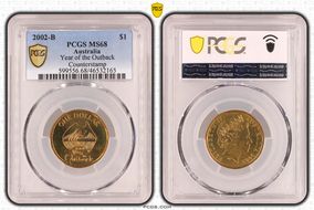 2002-B $1 Year of the Outback Counterstamp MS68