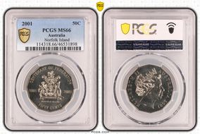 2001 50C Norfolk Island MS66