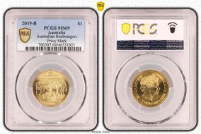 2019-B $1 Australian Bushrangers Privy Mark MS69