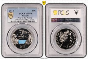 2015 50C War in the Pacific Colorized MS68