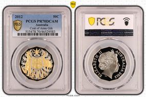 2012 50C Coat of Arms Selective Gilt PR70DCAM