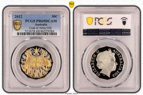 2012 50C Coat of Arms Selective Gilt PR69DCAM