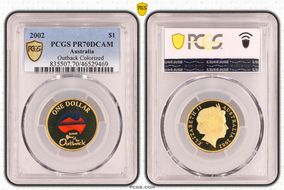 2002 $1 Year of the Outback Colorized PR70DCAM