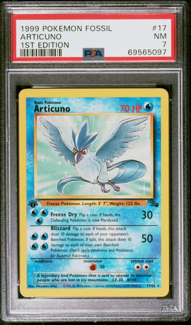 1999 Pokemon Fossil Articuno - 1st Edition