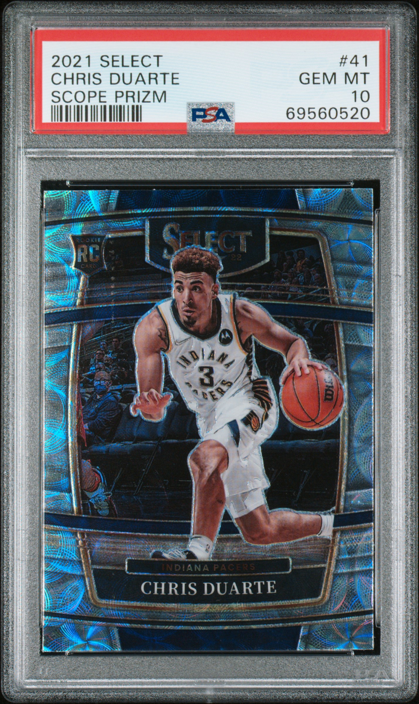 2021-22 Panini Select Scope Prizm #41 Chris Duarte Rookie Card – PSA GEM MT 10