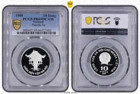 1989 10 Dong Pagoda Ag PR69DCAM
