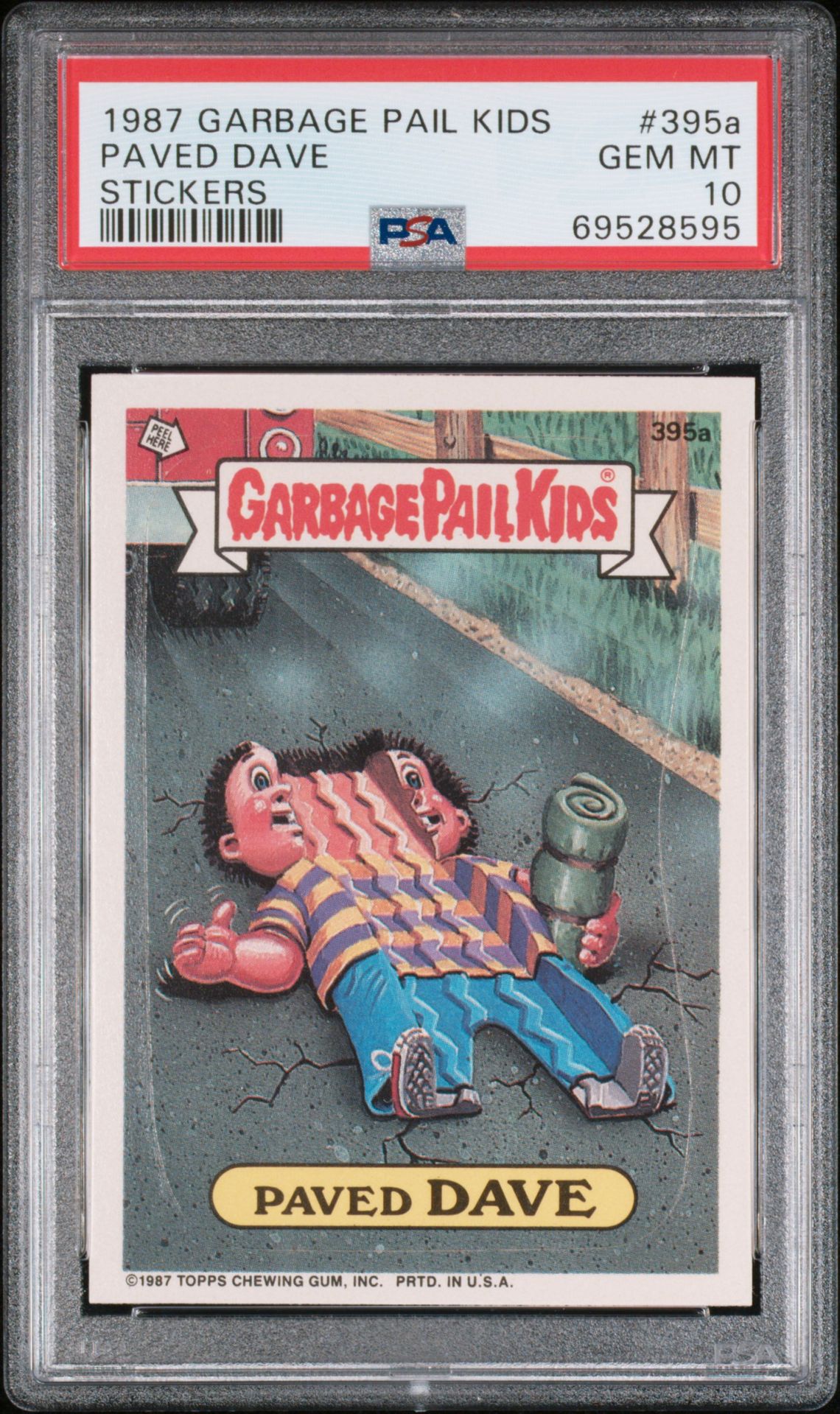 1987 Topps GARBAGE PAIL KIDS STICKERS #395A Paved Dave front
