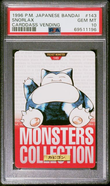 Snorlax card PSA 10, cert 69511196