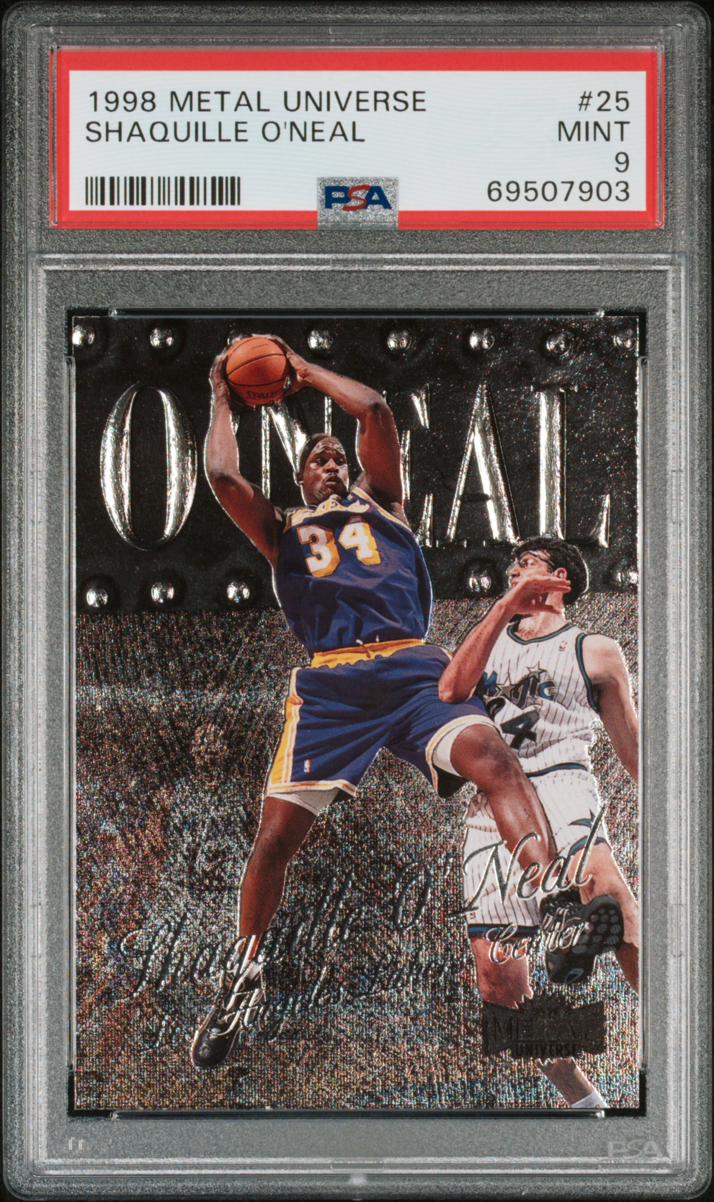 1998-99 Metal Universe #25 Shaquille O'Neal – PSA MINT 9