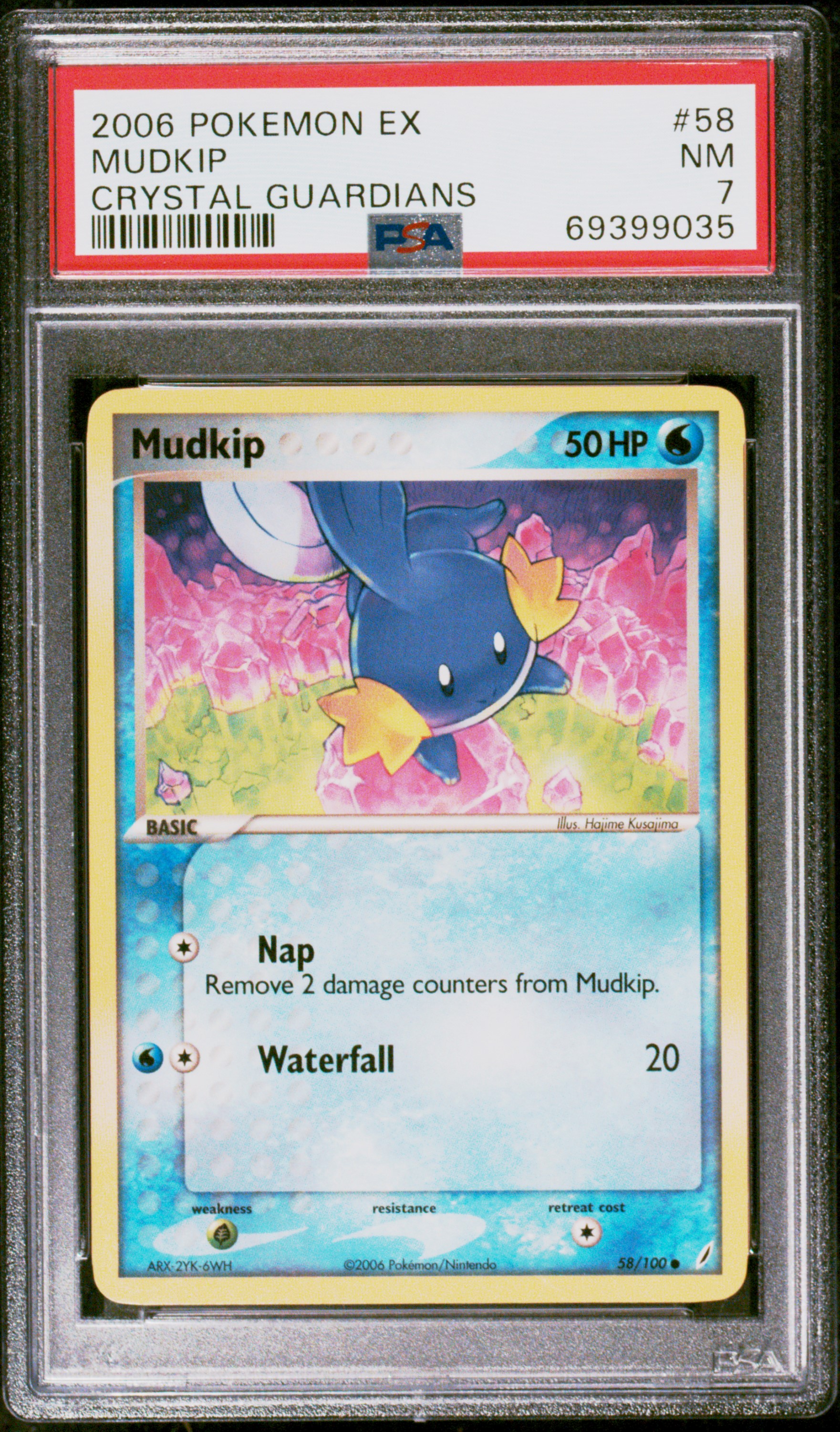 2006 Pokemon EX Crystal Guardians #58 Mudkip – PSA NM 7