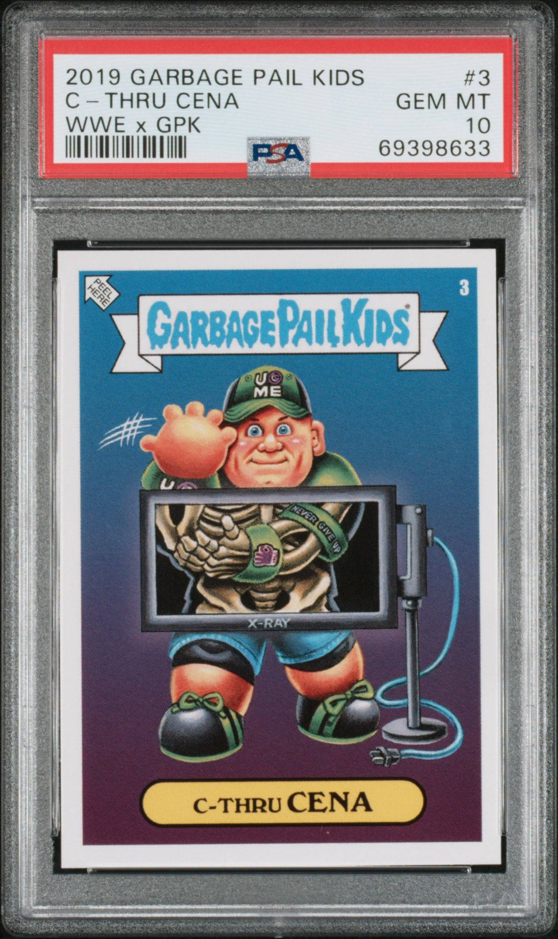 2019 Garbage Pail Kids GARBAGE PAIL KIDS WWE X GPK #3 C-Thru Cena front