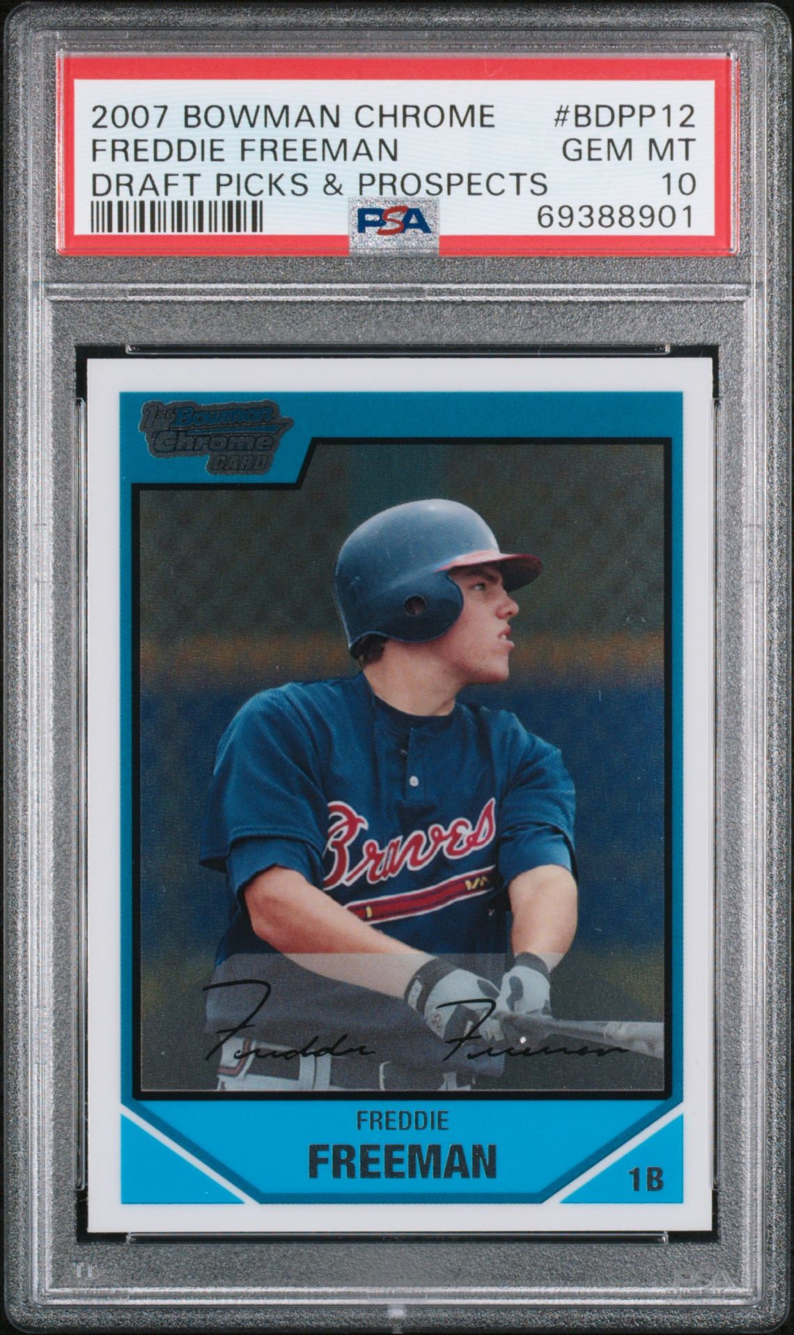 2007 Bowman BOWMAN CHROME DRAFT PICKS & PROSPECTS #BDPP12 Freddie Freeman front