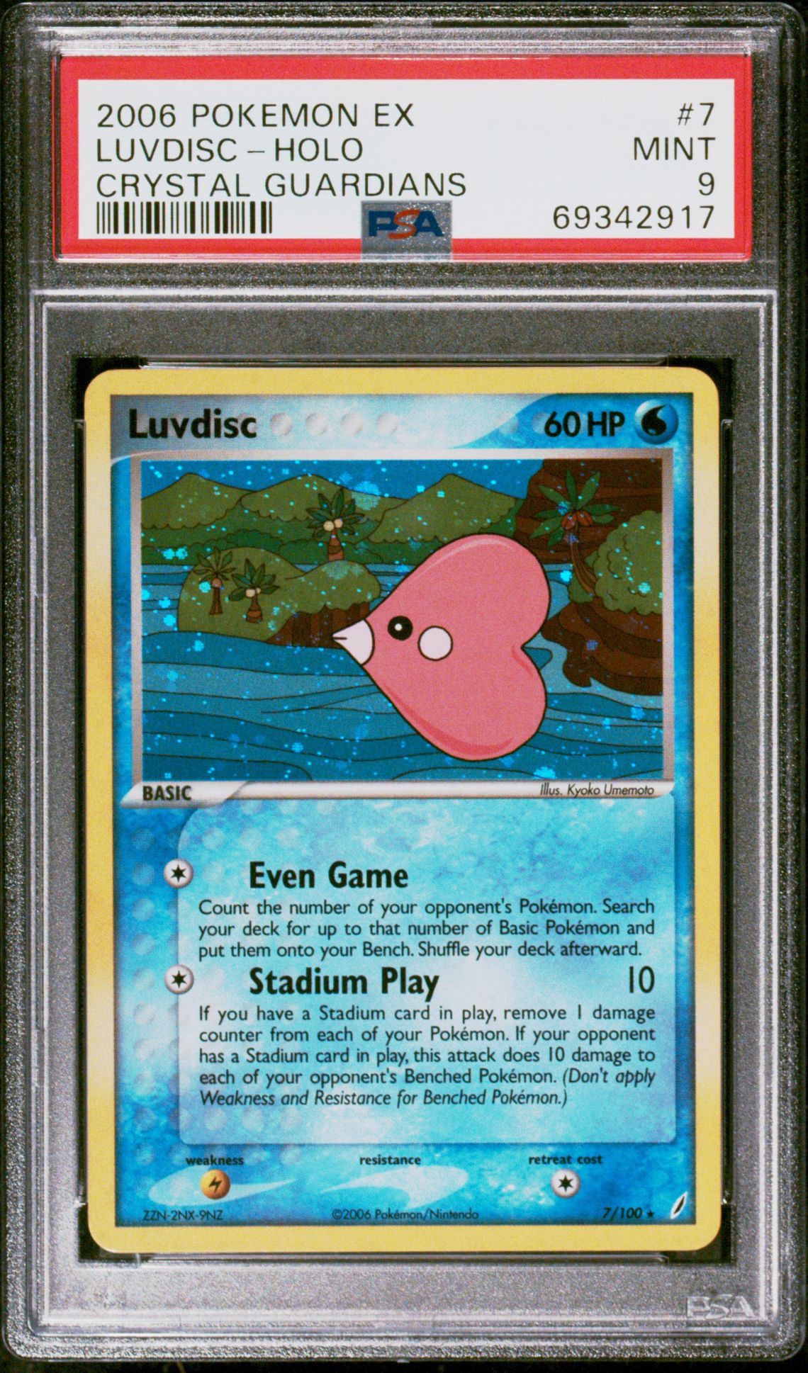 2006 Pokemon POKEMON EX CRYSTAL GUARDIANS #7 Luvdisc-Holo front