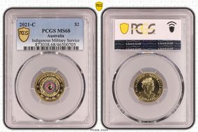 2021-C $2 Indigenous Military Service Colorized MS68