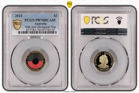 2021 $2 50th Ann Aboriginal Flag Colorized PR70DCAM