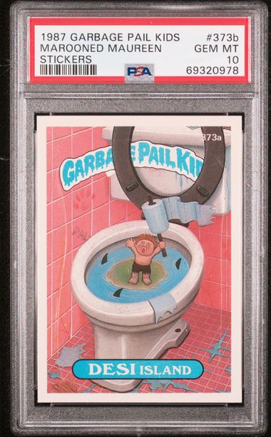 1987 Garbage Pail Kids GARBAGE PAIL KIDS STICKERS STICKERS #373B Marooned Maureen front
