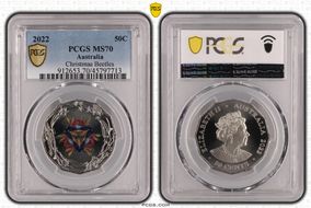 2022 50C Christmas Beetles Colorized MS70