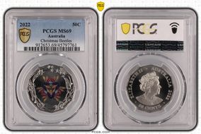 2022 50C Christmas Beetles Colorized MS69