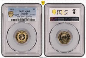 2021 $2 Wiggles-Dorothy the Dinosaur 30th Ann. Colorized MS65