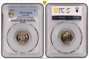 2019 $2 Police Remembrance Colorized MS66
