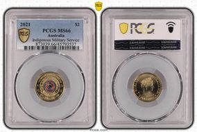 2021 $2 Indigenous Military Service Colorized MS66