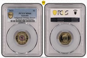 2021 $2 Indigenous Military Service Colorized MS66