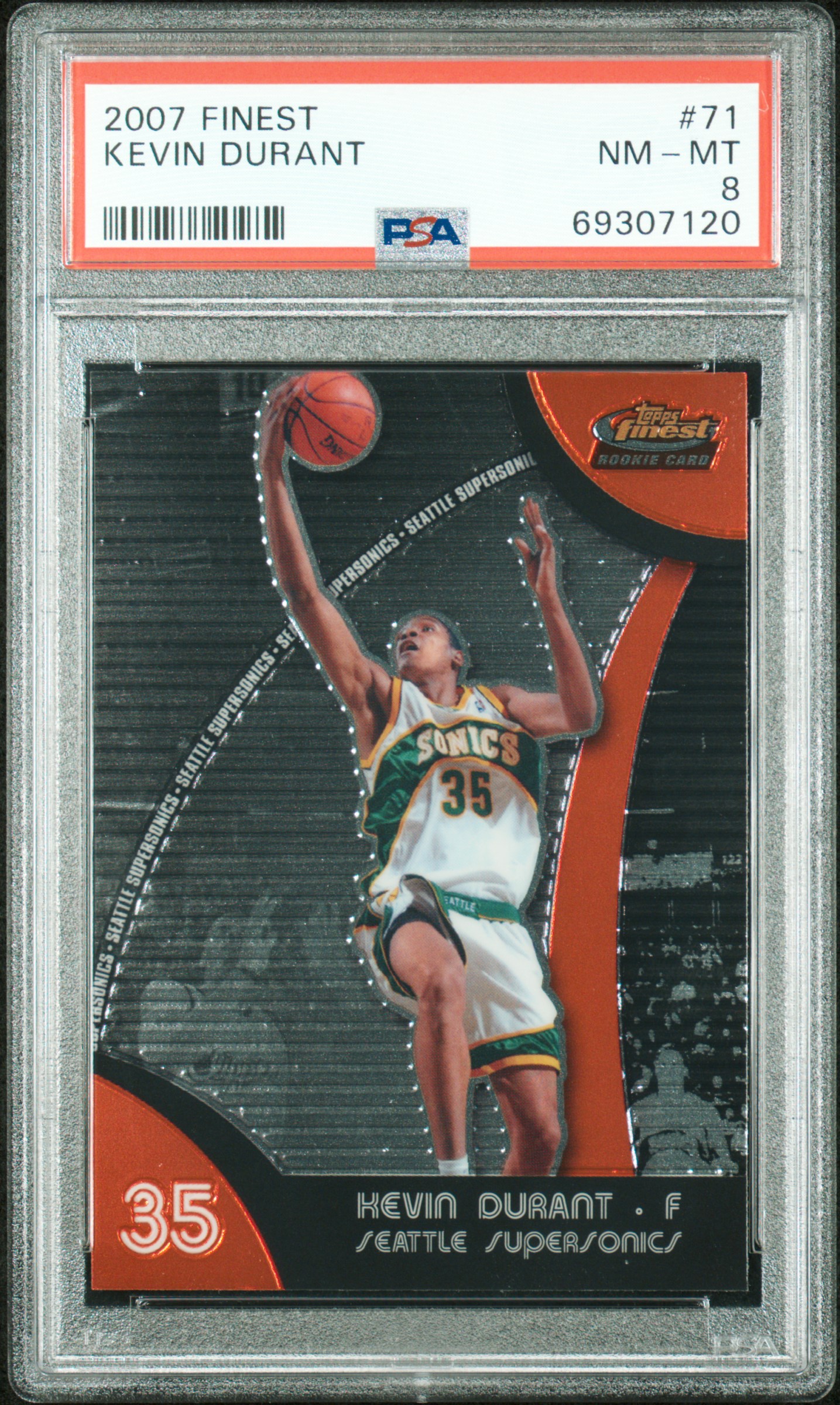 2007 Finest #71 Kevin Durant PSA 8