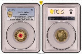 2012-C $2 Remembrance Day Colorized MS68