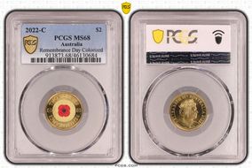 2022-C $2 Remembrance Day Colorized MS68