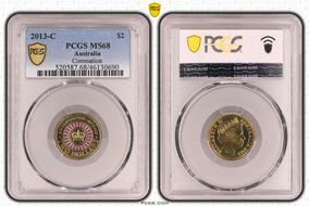 2013-C $2 Coronation Colorized MS68