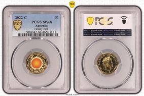 2022-C $2 Honey Bee Colorized MS68