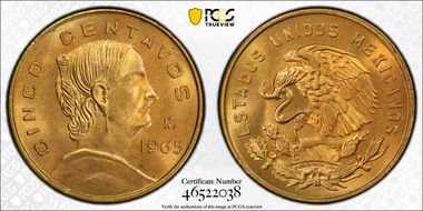 1965-Mo 5C KM-426 Brass MS67