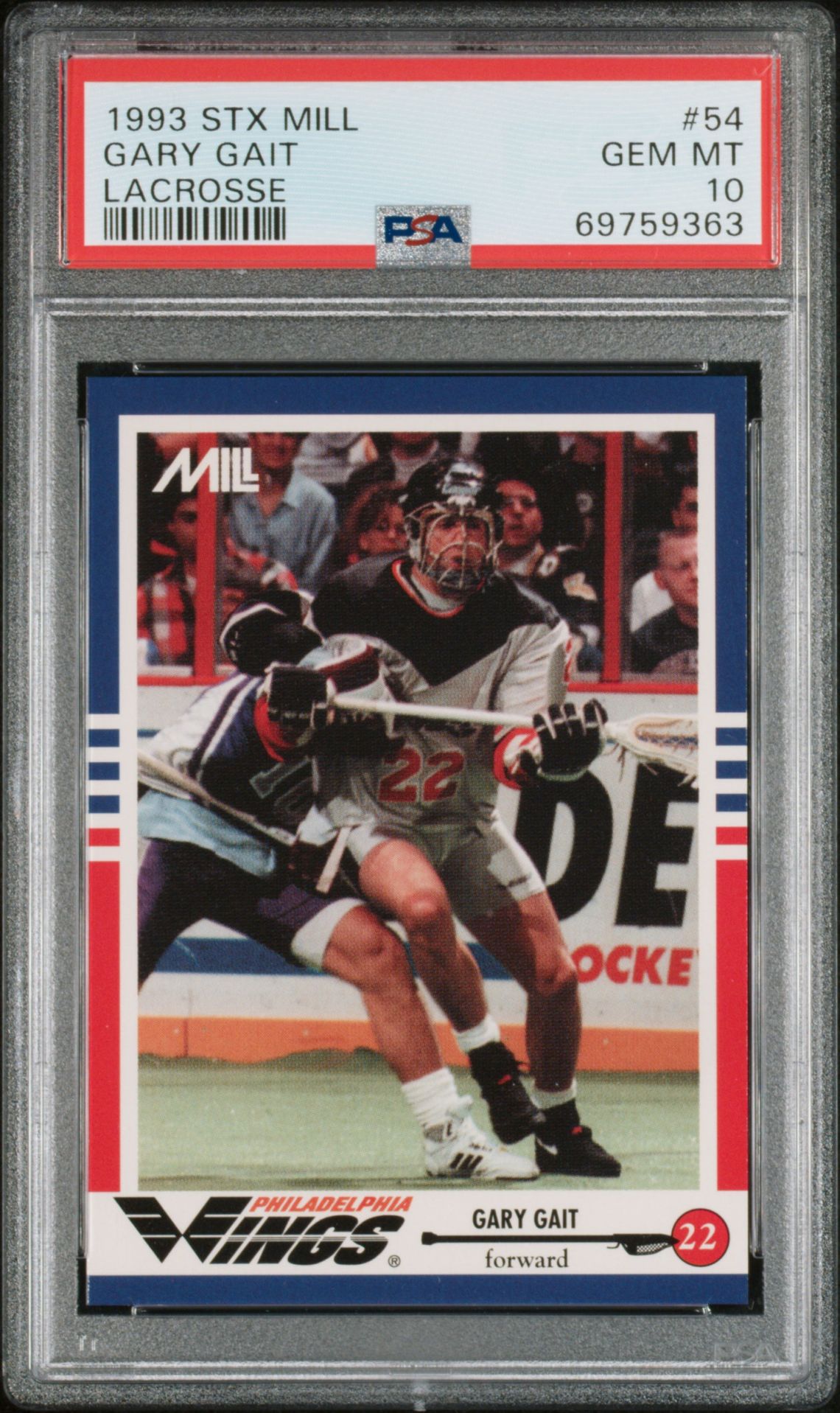 1993 STX M.I.L.L. LACROSSE #54 Gary Gait front