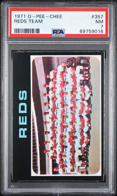 1971 O-Pee-Chee #357 Reds Team front