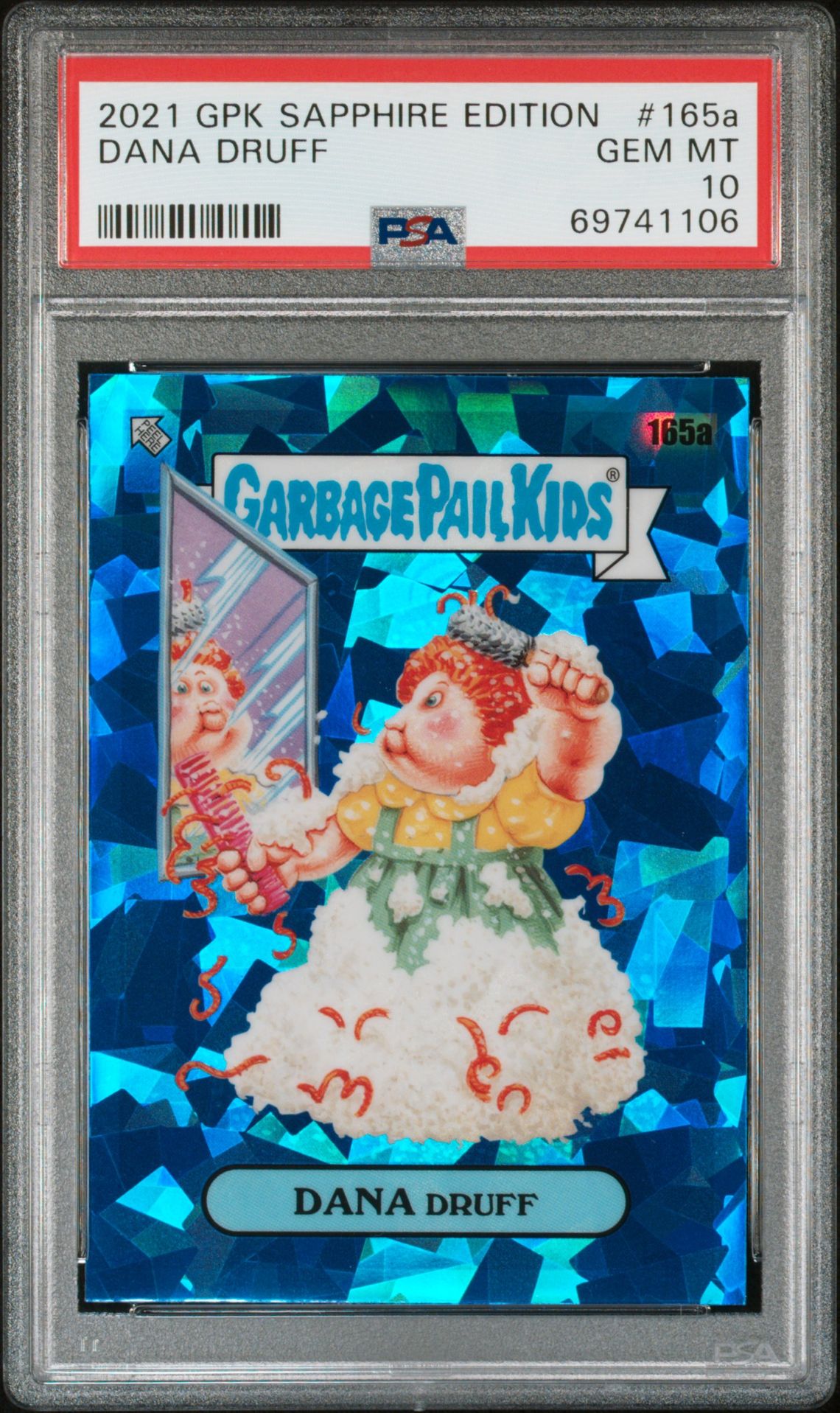 2021 Topps GARBAGE PAIL KIDS SAPPHIRE EDITION #165A Dana Druff front