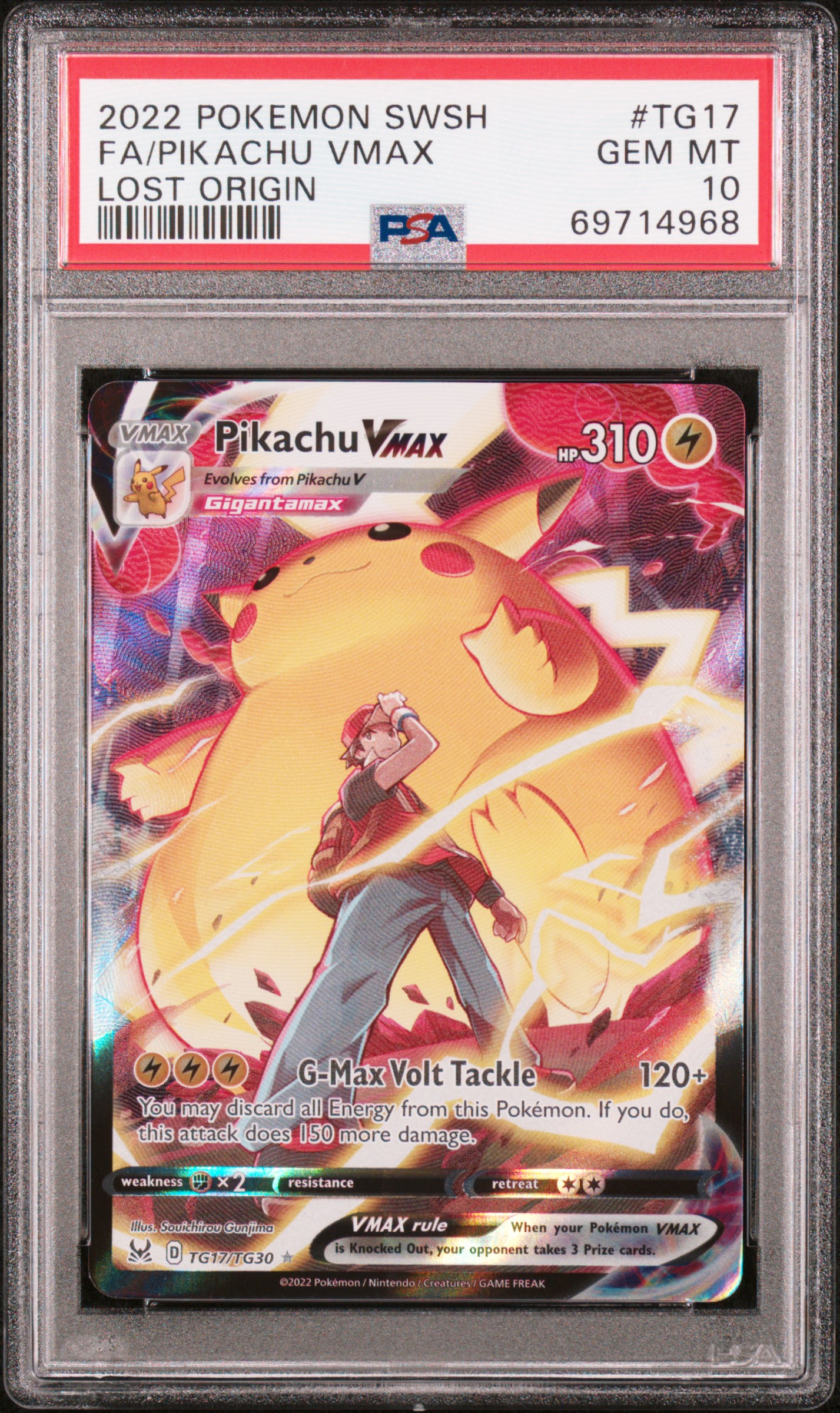 2022 #TG17 Full Art/Pikachu Vmax PSA 10 Sword & Shield Lost Origin