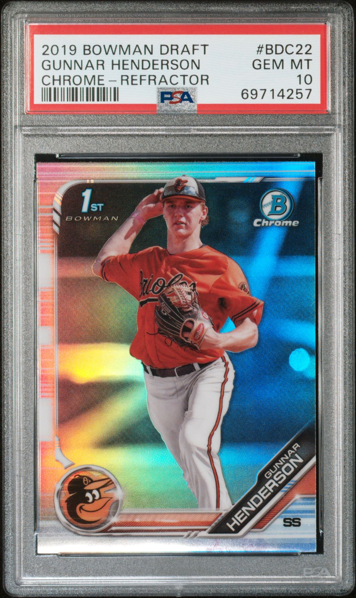 2019 Bowman BOWMAN DRAFT CHROME-REFRACTOR #BDC22 Gunnar Henderson front