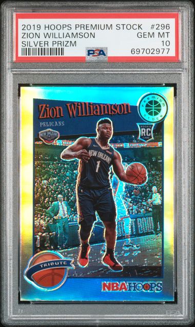 2019 Panini PANINI HOOPS PREMIUM STOCK SILVER PRIZM #296 Zion Williamson front
