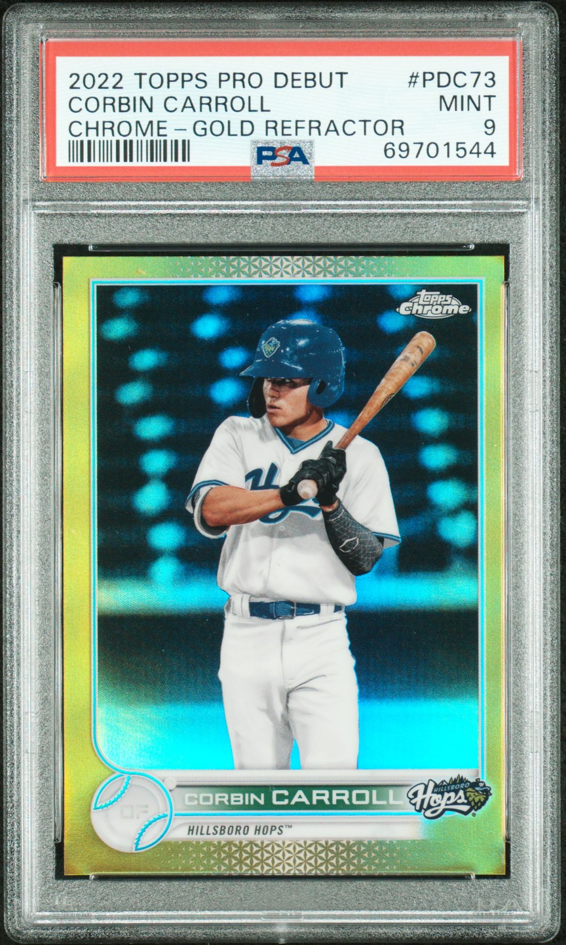 2022 Topps TOPPS PRO DEBUT CHROME-GOLD REFRACTOR #PDC73 Corbin Carroll front