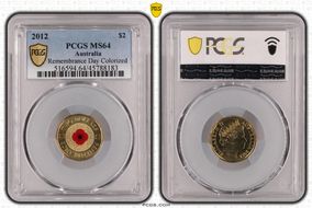 2012 $2 Remembrance Day Colorized MS64