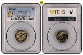 2017-C $2 Remembrance Day Colorized MS68