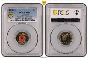 2018-C $2 Armistice Centenary Colorized MS67