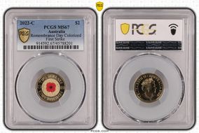 2022-C $2 Remembrance Day Colorized First Strike MS67